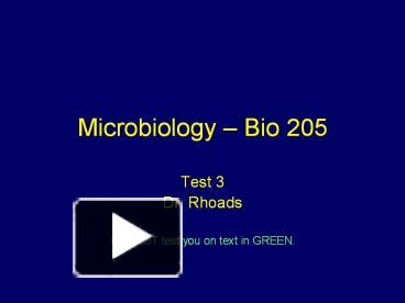 PPT – Microbiology PowerPoint Presentation | Free To View - Id: 1e0b7-ZmI0Z