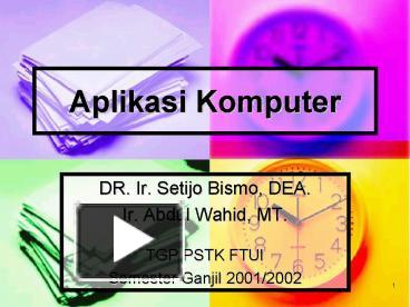 PPT – Aplikasi Komputer PowerPoint Presentation | Free To View - Id ...