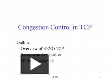 PPT Congestion Control In TCP PowerPoint Presentation Free To