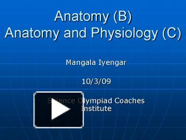 PPT – Anatomy (B) Anatomy And Physiology (C) PowerPoint Presentation ...