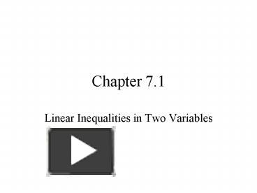 PPT – Linear Inequalities In Two Variables PowerPoint Presentation ...