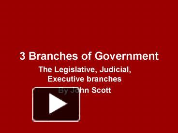 PPT – 3 Branches Of Government PowerPoint Presentation | Free To View ...