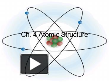 PPT – Ch' 4 Atomic Structure PowerPoint Presentation | Free To View ...