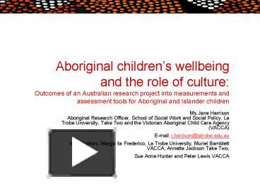 PPT – Aboriginal Children PowerPoint Presentation | Free To View - Id ...