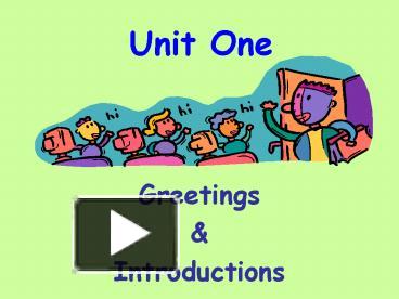 PPT – Unit One PowerPoint Presentation | Free To View - Id: 207ec2-ZDc1Z