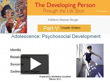 Ppt Adolescence Psychosocial Development Powerpoint Presentation