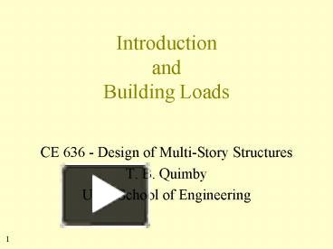 PPT – Introduction And Building Loads PowerPoint Presentation | Free To ...