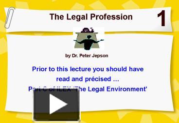 PPT – The Legal Profession PowerPoint Presentation | Free To View - Id ...