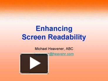 PPT – Enhancing Screen Readability PowerPoint Presentation | Free To ...