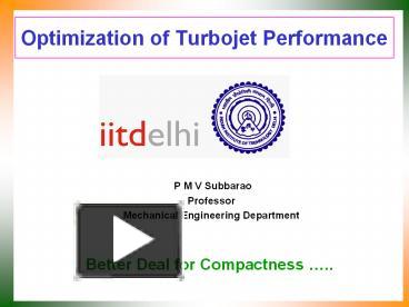 PPT – Optimization Of Turbojet Performance PowerPoint Presentation ...