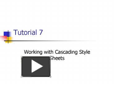 PPT – Working With Cascading Style Sheets PowerPoint Presentation ...