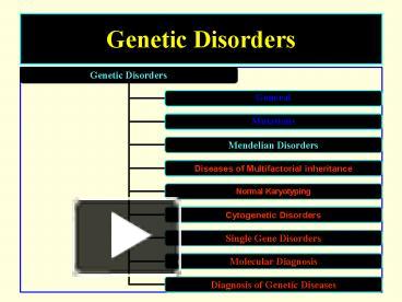 PPT – Genetic Disorders PowerPoint Presentation | Free To View - Id ...