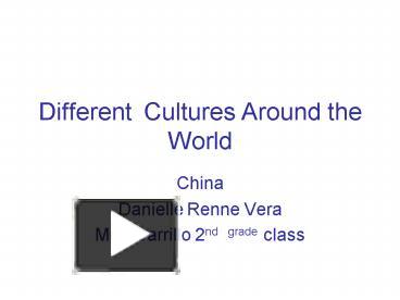 different cultures around the world ppt