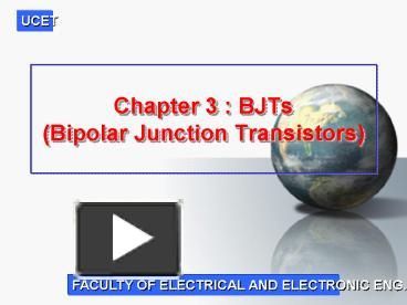 PPT – Chapter 3 : BJTs Bipolar Junction Transistors PowerPoint ...