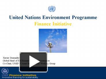 PPT United Nations Environment Programme PowerPoint Presentation