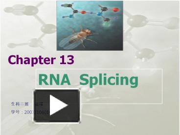 PPT – RNA Splicing PowerPoint Presentation | Free To View - Id: 230fe7 ...