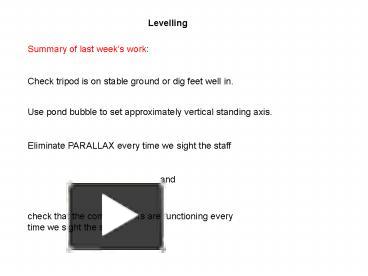 Ppt Levelling Powerpoint Presentation Free To View Id A E Zdc Z