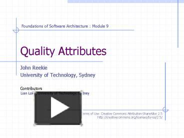 PPT – Quality Attributes PowerPoint presentation | free to view - id: 24edbd-ZDc1Z