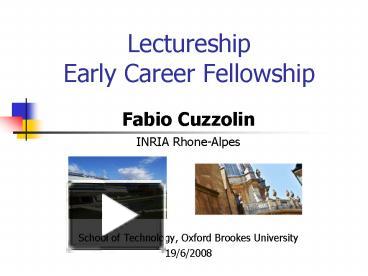 PPT – Lectureship Early Career Fellowship PowerPoint Presentation ...