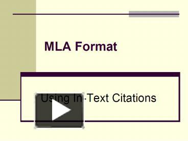 Ppt – Mla Format Powerpoint Presentation 