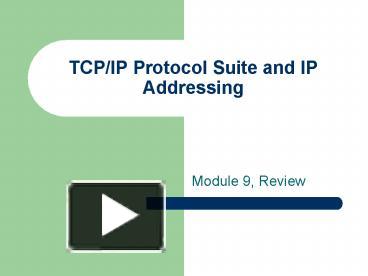 Ppt Tcpip Protocol Suite And Ip Addressing Powerpoint Presentation Free To View Id Ca
