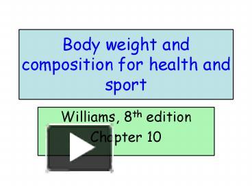 PPT - Benefits of Healthy Body Composition PowerPoint Presentation