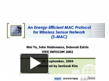 PPT – An EnergyEfficient MAC Protocol For Wireless Sensor Network SMAC ...