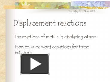 single displacement reactions powerpoints