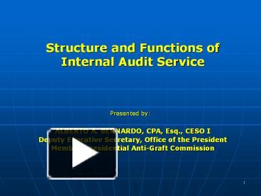 PPT – Structure and Functions of Internal Audit Service PowerPoint  presentation | free to view - id: 25d347-ZDc1Z