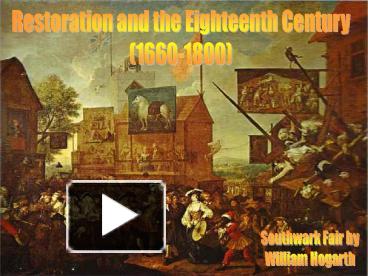 PPT – Restoration And The Eighteenth Century PowerPoint Presentation ...