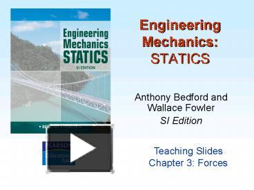 PPT – Engineering Mechanics: STATICS PowerPoint Presentation | Free To ...