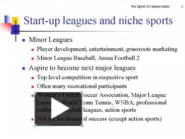 PPT – Startup leagues and niche sports PowerPoint presentation