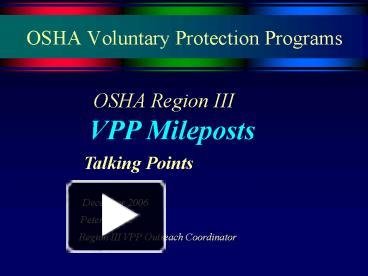 PPT – OSHA Voluntary Protection Programs PowerPoint Presentation | Free ...