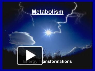 PPT – Metabolism PowerPoint Presentation | Free To View - Id: 274397-ZDc1Z