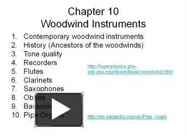 PPT – Chapter 10 Woodwind Instruments PowerPoint Presentation | Free To ...