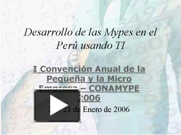 PPT Desarrollo De Las Mypes En El Per Usando TI PowerPoint