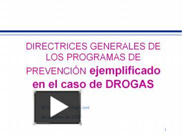 PPT DIRECTRICES GENERALES DE LOS PROGRAMAS DE PREVENCI PowerPoint