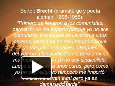 PPT - Bertolt Brecht (1898-1956) PowerPoint Presentation, free