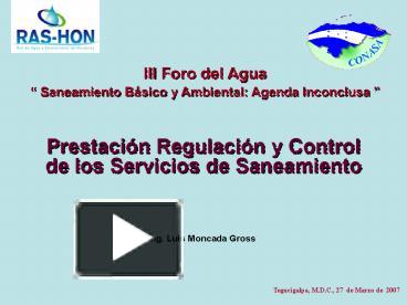 Ppt Ente Regulador De Los Servicios De Agua Potable Y Saneamiento