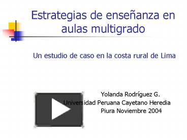 PPT – Estrategias De Enseanza En Aulas Multigrado PowerPoint ...