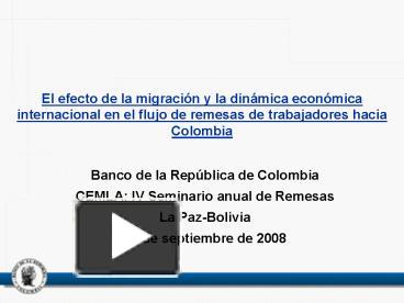 PPT SITUACIN ACTUAL Y PERSPECTIVAS DE LA ECONOMA COLOMBIANA