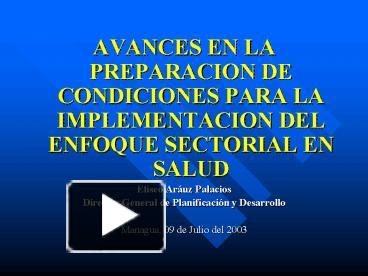 Ppt Avances En La Preparacion De Condiciones Para La Implementacion