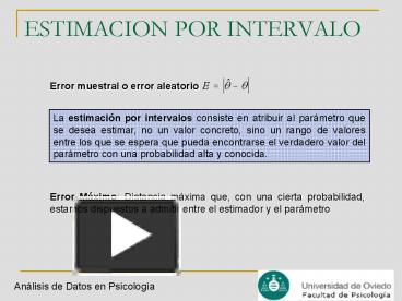 PPT – ESTIMACION POR INTERVALO PowerPoint Presentation | Free To View ...