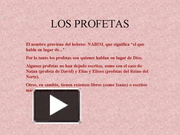 Ppt Los Profetas Powerpoint Presentation Free To View Id 293f7a Zdc1z