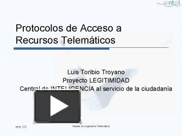 Ppt Protocolos De Acceso A Recursos Telemticos Powerpoint