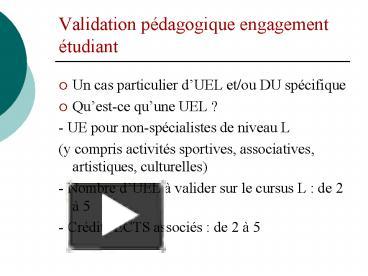 Ppt Validation Pdagogique Engagement Tudiant Powerpoint Presentation