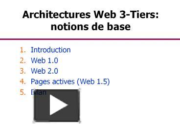 PPT – Architectures%20Web%203-Tiers:%20notions%20de%20base PowerPoint ...