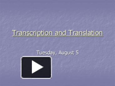 Ppt Transcription And Translation Powerpoint Presentation Free To