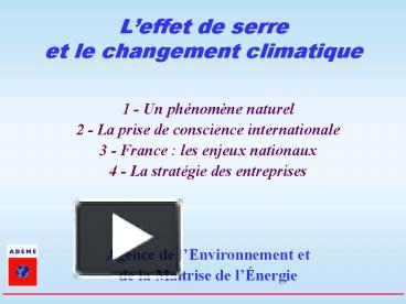 PPT – Leffet De Serre Et Le Changement Climatique PowerPoint ...