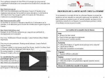 Ppt Troubles De La Sexualit Chez La Femme Powerpoint Presentation Free To View Id A